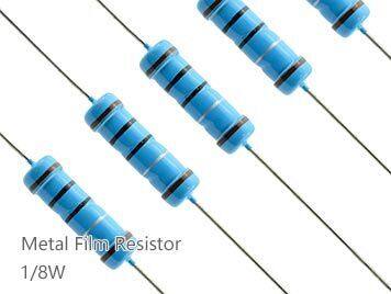 (100pcs) DIP Metal Film Resistor 1% 1/8W 1Ω(1R)