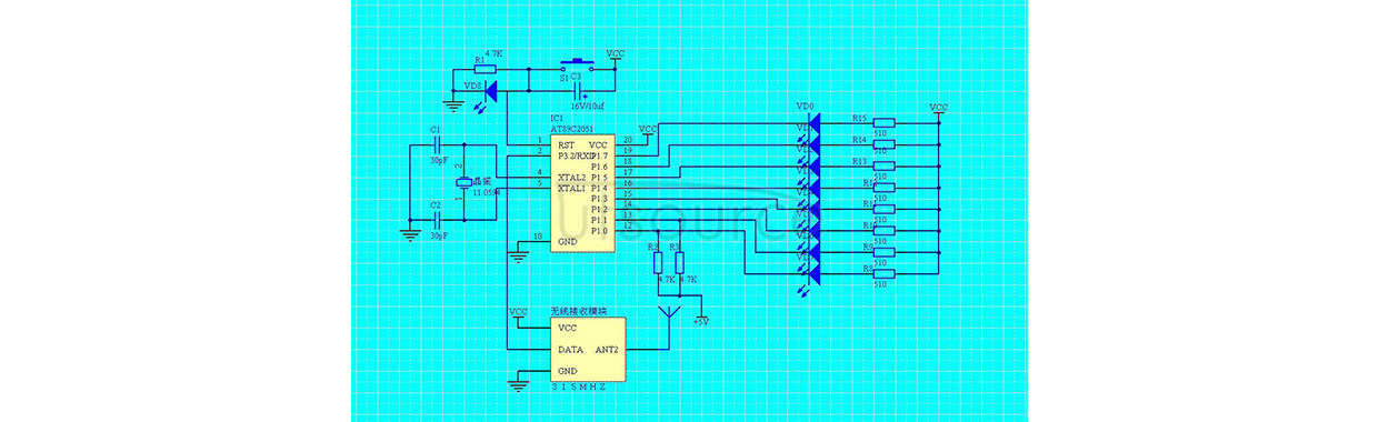 DIY Eight-channel wireless remote control with AT89C2051