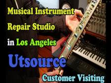 Musical Instrument Repair Studio in Los Angeles, Utsource Customer Visiting