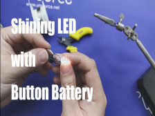 Shining LED with a Button Battery.