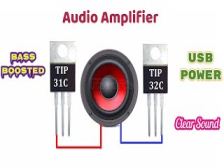 powerful audio amplifier tip31C and tip32C | clear sound |usb powered
