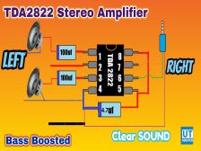Stereo TDA2822 amplifier