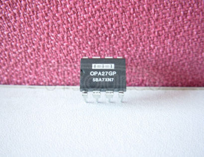 OPA27GP The OPA27 and OPA37 are ultra-low noise, high-precision monolithic operational amplifiers.
Laser-trimmed thin-film resistors provide excellent long-term voltage offset stability and allow superior voltage offset compared to common zener-zap techniques.
A unique bias current cancellation circuit allows bias and offset current specifications to be met over the full –40°C to +85°C temperature range.
The OPA27 is internally compensated for unity-gain stability. The decompensated OPA37 requires a closed-loop gain 5.
The Texas Instruments’ OPA27 and OPA37 are improved replacements for the industry-standard OP-27 and OP-37.