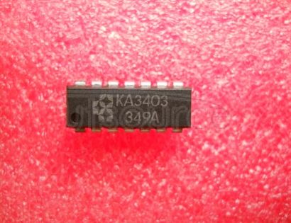 KA3403 Quad Operational Amplifier<br/> Package: DIP<br/> No of Pins: 14<br/> Container: Rail