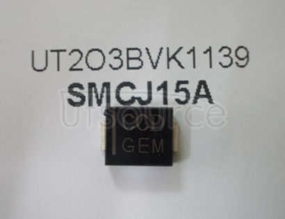 SMCJ15A 1500 Watt Transient Voltage Suppressors<br/> Package: DO-214ABSMC<br/> No of Pins: 2<br/> Container: Tape &amp; Reel