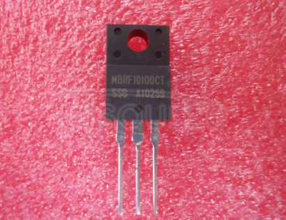 MBRF10100CT Rectifier Diode, Schottky, 1 Phase, 2 Element, 10A, 100V V(RRM), Silicon, TO-220AB, PLASTIC, ITO-220AB, 3 PIN