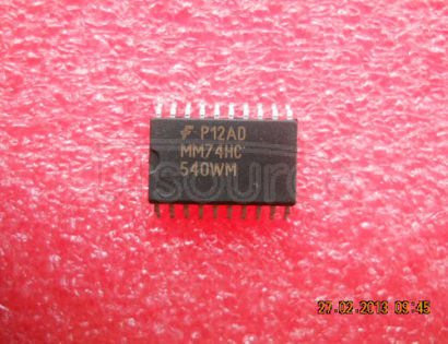 MM74HC540WM Inverting Octal 3-STATE Buffers<br/> Package: SOIC-Wide<br/> No of Pins: 20<br/> Container: Rail