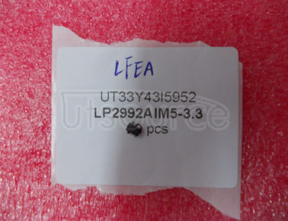 LP2992AIM5-3.3 Micropower 250 mA Low-Noise Ultra Low-Dropout Regulator in SOT-23 and LLP Packages Designed for Use with Very Low ESR Output Capacitors LP2992AIM5-3.3 Micropower 250 mA Low-Noise Ultra Low-Dropout Regulator in SOT-23 and LLP Packages Designed for Use with Very Low ESR Output Capacitors