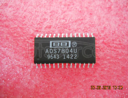 ADS7804U Replaced by ADS8504 : 12-Bit 10us Sampling CMOS Analog-to-Digital Converter 28-SOIC -40 to 85