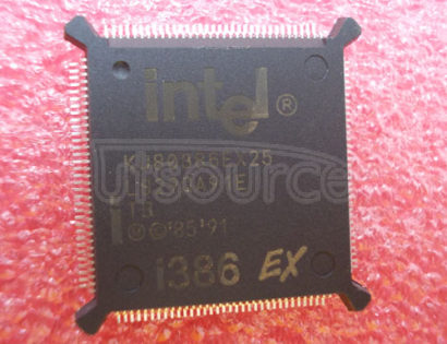 KU80386EX25 IC,MICROPROCESSOR,32-BIT,CMOS,QFP,132PIN,PLASTIC