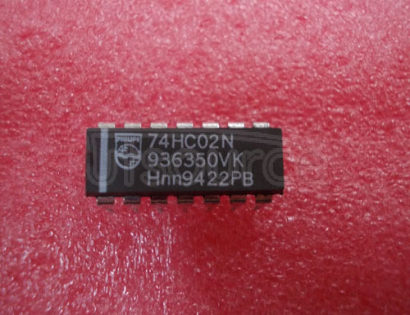 74HC02N Quad 2-input NOR gate - Description: Quad 2-Input NOR Gate <br/> Logic switching levels: CMOS <br/> Number of pins: 14 <br/> Output drive capability: +/- 5.2 mA <br/> Power dissipation considerations: Low Power or Battery Applications <br/> Propagation delay: 7@5V ns<br/> Voltage: 2.0-6.0 V