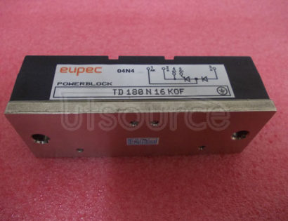 TD180N16KOF Silicon Controlled Rectifier, 285A I(T)RMS, 180000mA I(T), 1600V V(DRM), 1600V V(RRM), 1 Element, MODULE-5