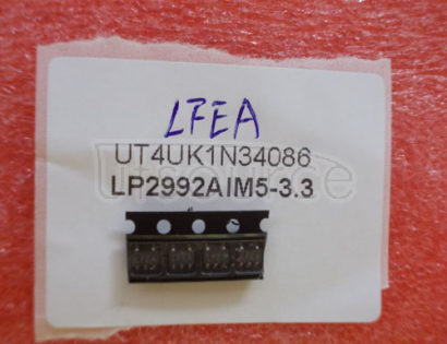 LP2992AIM5-3.3 LP2992 - Micropower 250 ma Low-noise Ultra Low-dropout Regulator in SOT-23 And LLP Packages, Package: Llp, Pin Nb=6