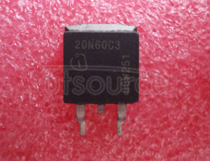 SPB20N60C3 N-Channel MOSFETs >500V&#133<br/>900V<br/> Package: PG-TO263-3<br/> VDS max: 600.0 V<br/> Package: D2PAK TO-263<br/> RDSON @ TJ=25&#176<br/>C VGS=10: 190.0 mOhm<br/> IDmax @ TC=25&#176<br/>C: 20.7 A<br/> IDpuls max: 62.1 A<br/>