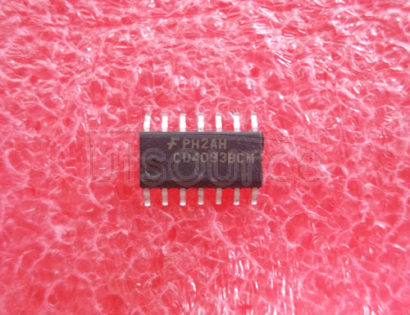 CD4093BCM Quad 2-Input NAND Schmitt Trigger; Package: SOIC; No of Pins: 14; Container: Rail