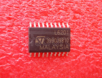 L6201 The L6201 is a DMOS full-bridge Driver realized in Multipower-BCD technology which combines isolated DMOS power transistors with CMOS and bipolar circuits on the same chip. By using mixed technology it has been possible to optimize the logic circuitry and the power stage to achieve the best possible performance. The DMOS output transistors can operate at supply voltages up to 42V and efficiently at high switching speeds. All the logic inputs are TTL, CMOS and μC compatible. Each channel (half-bridge) of the device is controlled by a separate logic input, while a common enable controls both channels.