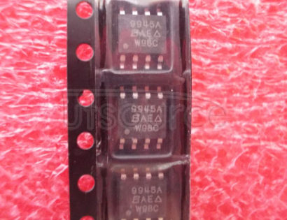 SI9945A MOSFET<br/> Transistor Polarity:Dual N Channel<br/> Drain Source Voltage, Vds:60V<br/> Continuous Drain Current, Id:3.7A<br/> On-Resistance, Rdson:80mohm<br/> Rdson Test Voltage, Vgs:10V<br/> Package/Case:SO-8<br/> Leaded Process Compatible:Yes