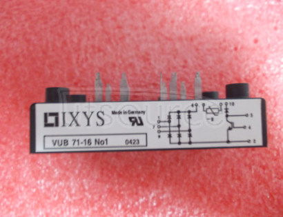 VUB71-16NO1 Three   Phase   Rectifier   Bridge   with   IGBT   and   Fast   Recovery   Diode   for   Braking   System