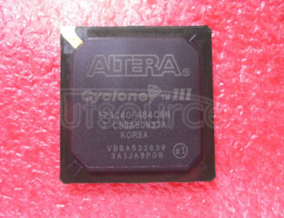 EP3C40F484C8N FPGA, CYCLONE III, 40K LE, FBGA484; Logic IC family:FPGA; Logic IC Base Number:3; Logic IC function:EP3C40; Voltage, supply:1.20V; Case style:FBGA; I/O lines, No. of:331; IC Generic number:3C40F484; Logic function number:3C40F484; RoHS Compliant: Yes