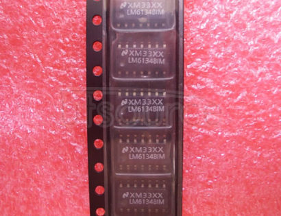 LM6134BIM The LM6132/34 provides new levels of speed vs. power performance in applications where low voltage supplies or power limitations previously made compromise necessary. With only 360 μA/amp supply current, the 10 MHz gain-bandwidth of this device supports new portable applications where higher power devices unacceptably drain battery life.
The LM6132/34 can be driven by voltages that exceed both power supply rails, thus eliminating concerns over exceeding the common-mode voltage range. The rail-to-rail output swing capability provides the maximum possible dynamic range at the output. This is particularly important when operating on low supply voltages. The LM6132/34 can also drive large capacitive loads without oscillating.
Operating on supplies from 2.7 V to over 24 V, the LM6132/34 is excellent for a very wide range of applications, from battery operated systems with large bandwidth requirements to high speed instrumentation.