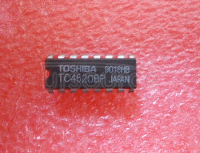 TC4520BP IC 4000/14000/40000 SERIES, SYN POSITIVE EDGE TRIGGERED 4-BIT UP BINARY COUNTER, PDIP16, 0.300 INCH, 2.54 MM PITCH, PLASTIC, DIP-16, Counter
