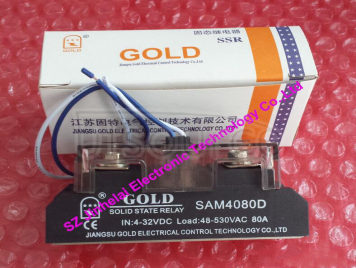 New and original  SAM4080D  GOLD  Single-phase industrial solid state relay   4-32VDC,  48-530VAC    80A