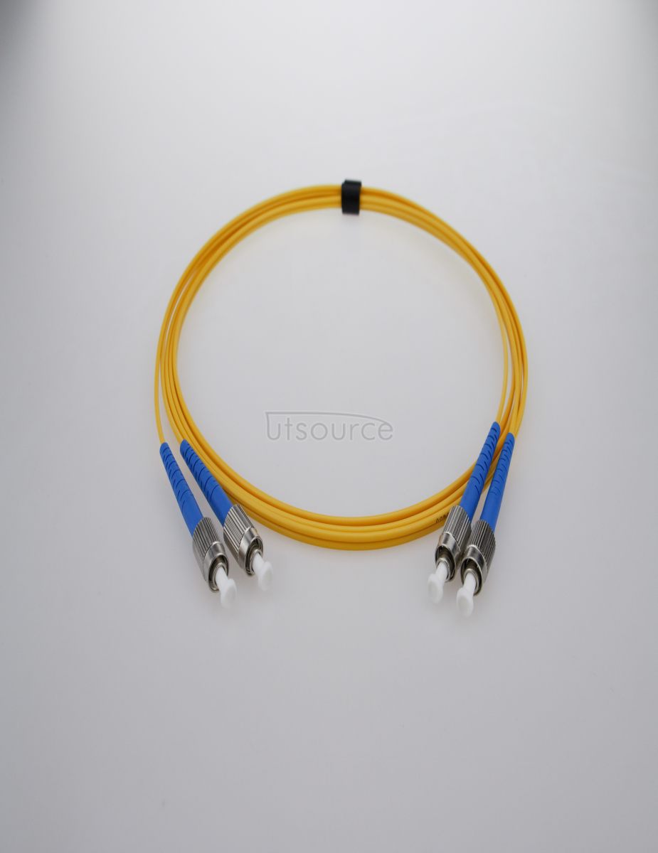 1m (3ft) FC APC to FC APC Duplex 2.0mm PVC(OFNR) 9/125 Single Mode Fiber Patch Cable