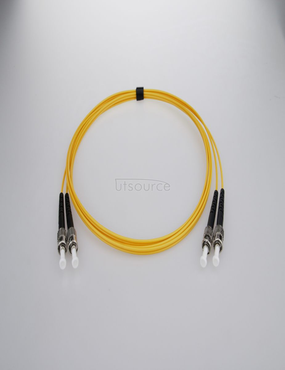 3m (10ft) ST APC to ST APC Duplex 2.0mm PVC(OFNR) 9/125 Single Mode Fiber Patch Cable