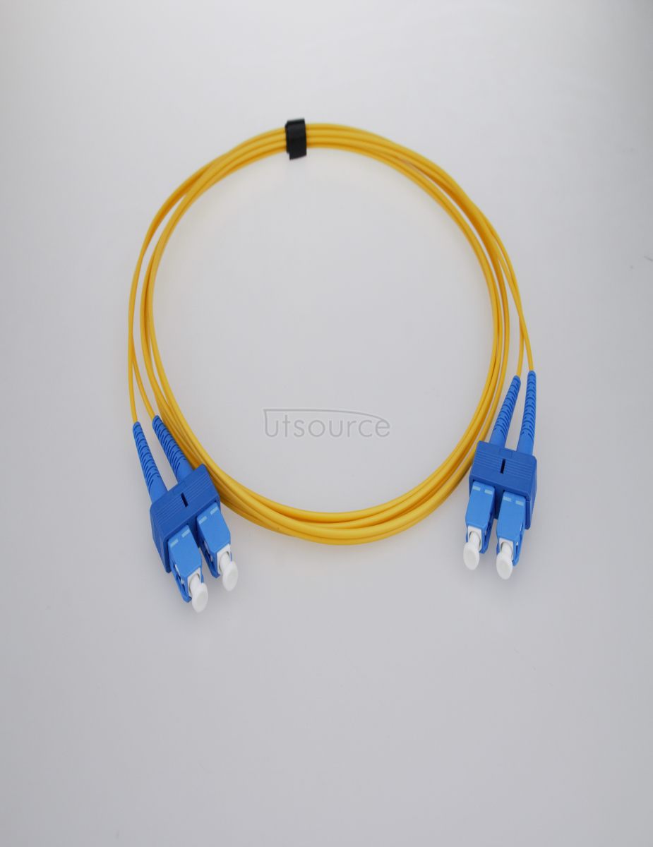 2m (7ft) SC UPC to SC UPC Simplex 2.0mm PVC(OFNR) 9/125 Single Mode Fiber Patch Cable