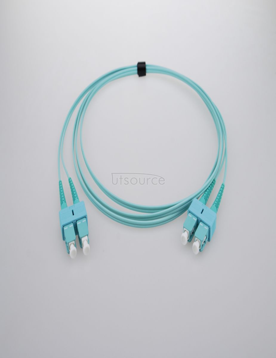 2m (7ft) SC UPC to SC UPC Duplex 2.0mm PVC(OFNR) OM3 Multimode Fiber Optic Patch Cable