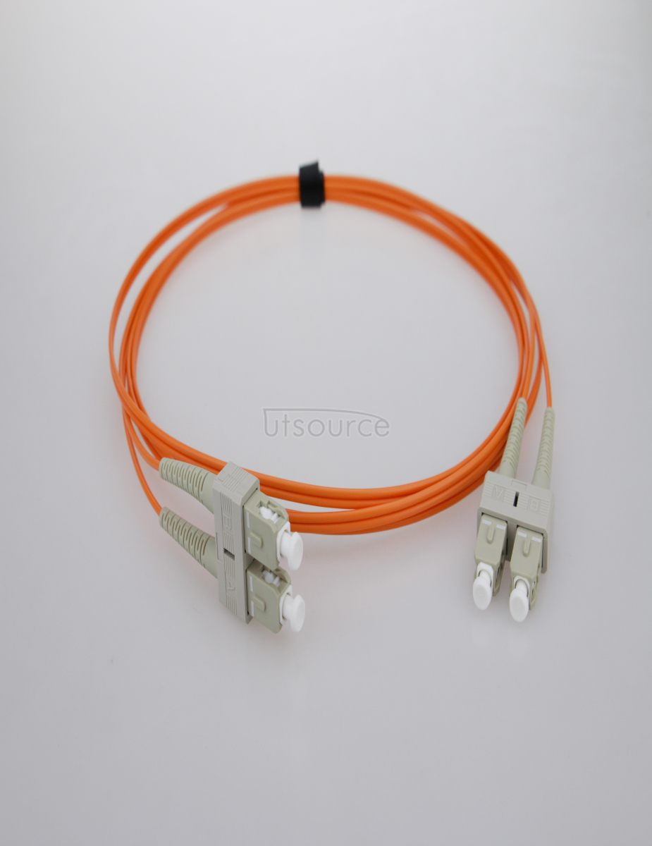 5m (16ft) SC UPC to SC UPC Duplex 2.0mm PVC(OFNR) OM2 Multimode Fiber Optic Patch Cable