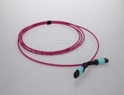 10m (33ft) MTP Male to MTP Male 12 Fibers OM4 50/125 Multimode Trunk Cable, Type B, Elite, LSZH, Aqua