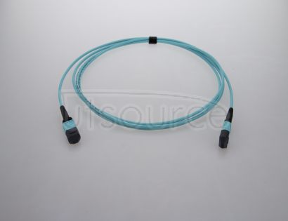 5m (16ft) MTP Male to MTP Male 24 Fibers OM3 50/125 Multimode Trunk Cable, Type A, Elite, LSZH, Aqua Key up to key down, 0.35dB IL, 3.0mm cable jacket, designed for high-density area.