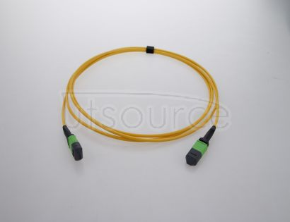 1m (3ft) MTP Female to Female 12 Fibers OS2 9/125 Single Mode Trunk Cable, Type A, Elite, Plenum (OFNP), Yellow Key up to key down, 0.35dB IL, 3.0mm cable jacket, the MTP trunk cable is designed for high-density cabling applications.