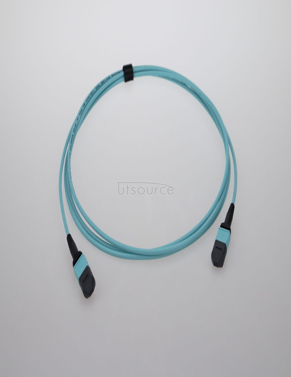 3m (10ft) MTP Female to MTP Female 24 Fibers OM3 50/125 Multimode Trunk Cable, Type C, Elite, LSZH, Aqua