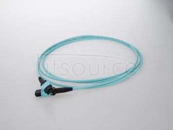 1m (3ft) MPO Female to MPO Female 12 Fibers OM3 50/125 Multimode Trunk Cable, Type B, Elite, LSZH, Aqua
