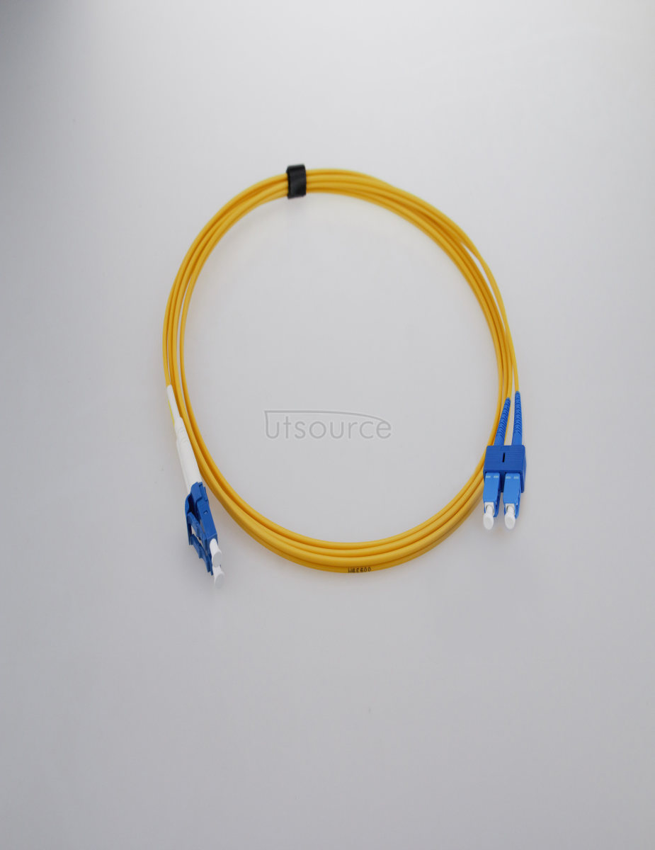 3m (10ft) LC APC to SC APC Simplex 2.0mm PVC(OFNR) 9/125 Single Mode Fiber Patch Cable