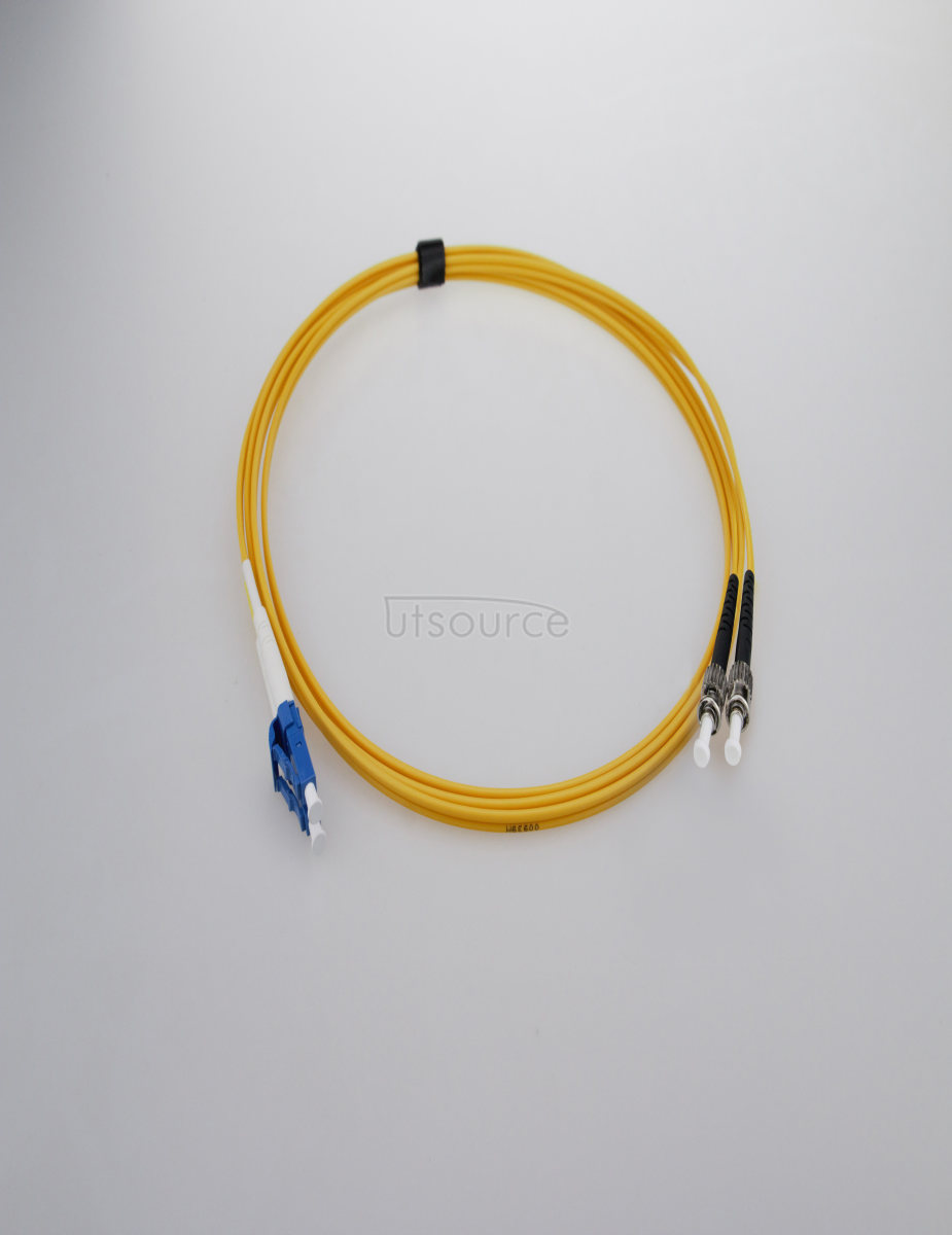 2m (7ft) LC UPC to ST UPC Simplex 2.0mm PVC(OFNR) 9/125 Single Mode Fiber Patch Cable