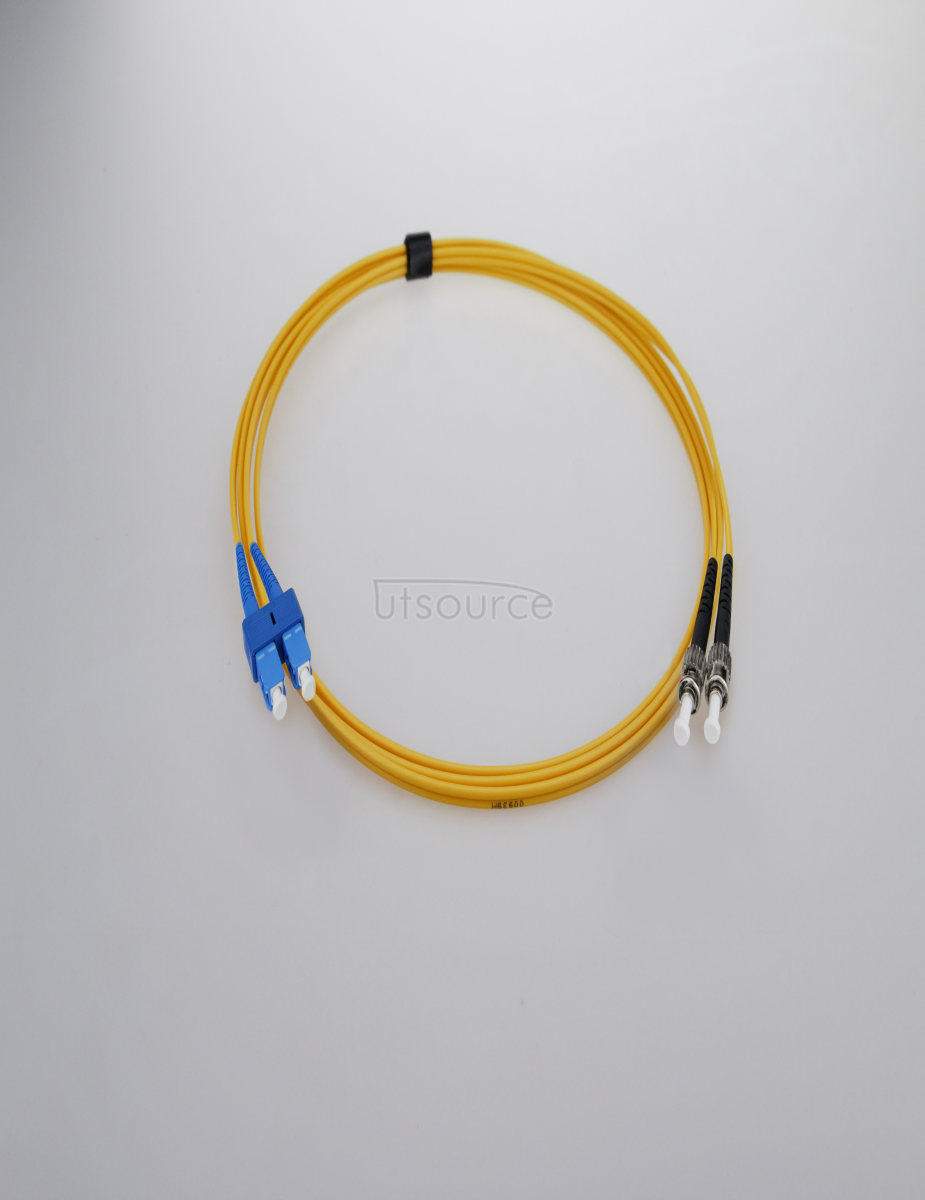 7m (23ft) SC UPC to ST UPC Duplex 2.0mm PVC(OFNR) 9/125 Single Mode Fiber Patch Cable