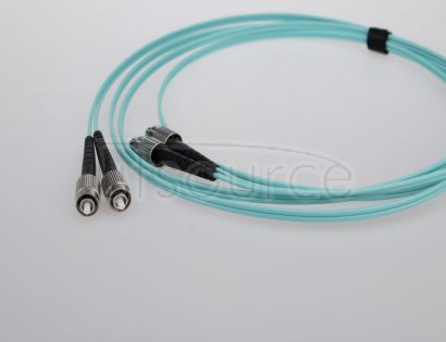 3m (10ft) LC UPC to FC UPC Duplex 2.0mm PVC(OFNR) OM4 Multimode Fiber Optic Patch Cable