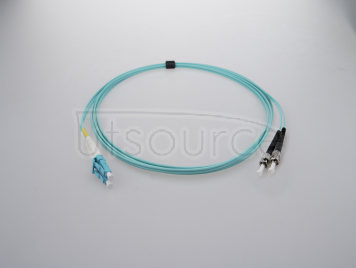 2m (7ft) LC UPC to ST UPC Duplex 2.0mm PVC(OFNR) OM4 Multimode Fiber Optic Patch Cable