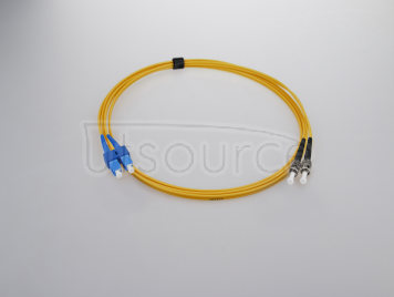 2m (7ft) SC UPC to ST UPC Duplex 2.0mm PVC(OFNR) 9/125 Single Mode Fiber Patch Cable