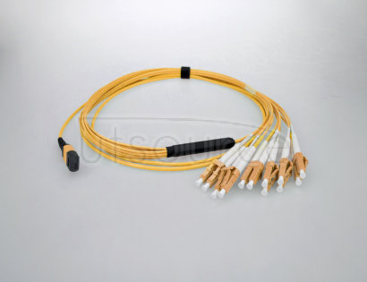 1m (3ft) MTP Female to 6 LC UPC Duplex 12 Fibers OS2 9/125 Single Mode HD Breakout Cable, Type A, LSZH, Yellow The high density cables designed with flexible “push-pull tab” uniboot connector and ultra-low insertion loss, for 10GBase, 40GBase and 100GBase network connection in data center.