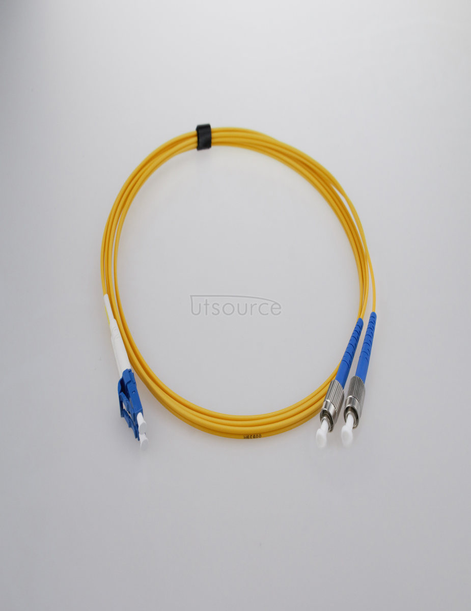 1m (3ft) LC UPC to FC UPC Simplex 2.0mm PVC(OFNR) 9/125 Single Mode Fiber Patch Cable