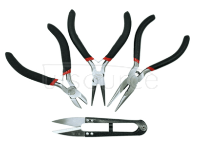 Long nose pliers round nose pliers pliers hand clamp jewelry DIY tools 125 mm wear string roll needle clamp (4 PCS) I am a novice, beginners need to what kind of tools?

Foundation works only three basic forceps (long nose pliers, round nose pliers, side cutting pliers)
