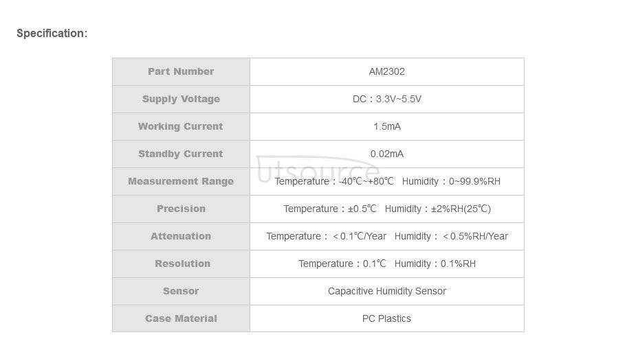 AM2302 Digital Temperature Humidity Sensor DHT22 Module