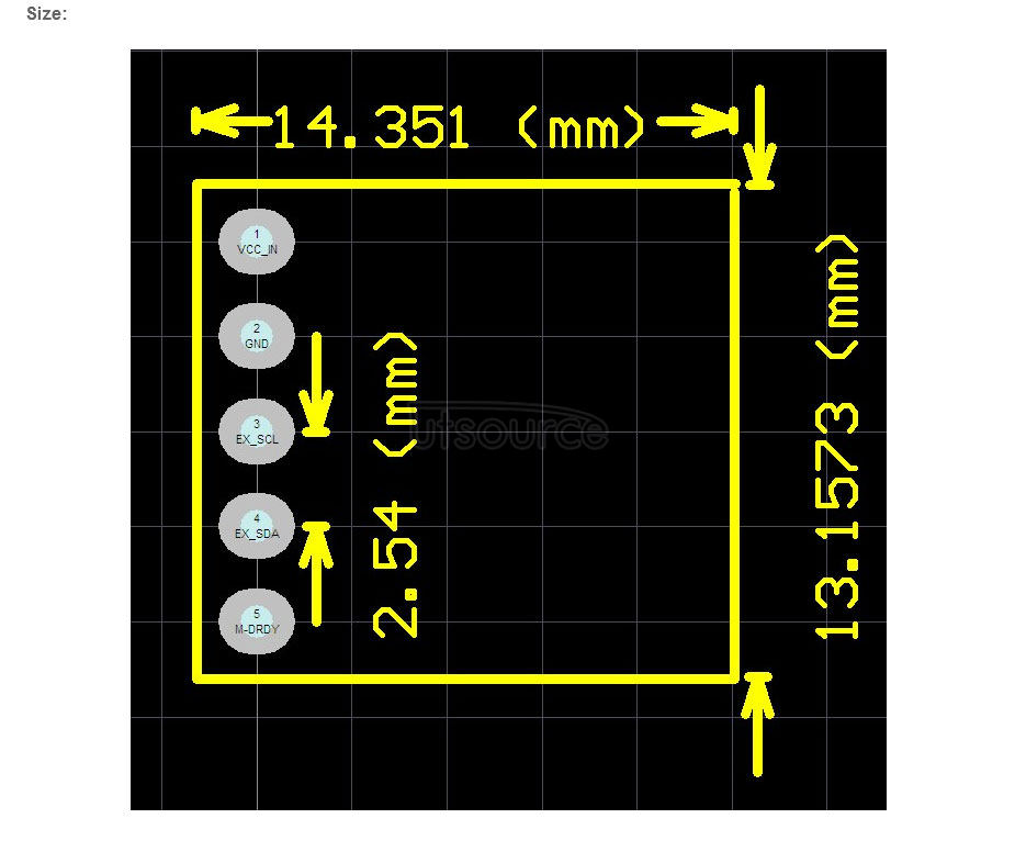 GY-271 QMC5883L Digital Compass Module 3-Axis Magnetic Sensor Module 
