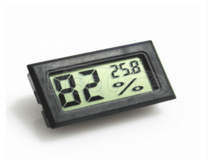 Embedded temperature and humidity meter probe built-in machine engineering building the indoor laboratory equipment special edition (black) A. Description of features:
1. The LCD display
48 * 28.6 * 28.6 mm 2. The overall size (measured with smaller error)
3. LCD size: 35.7 * 16.8 mm (with smaller error)
4. Weight: 25 g (including battery)
5. The humidity display
6. The humidity measurement range 10% ~ 99%
7. 1% humidity display resolution
8. Humidity sampling period for 10 seconds (1 minute)
9. The humidity measurement accuracy + / -