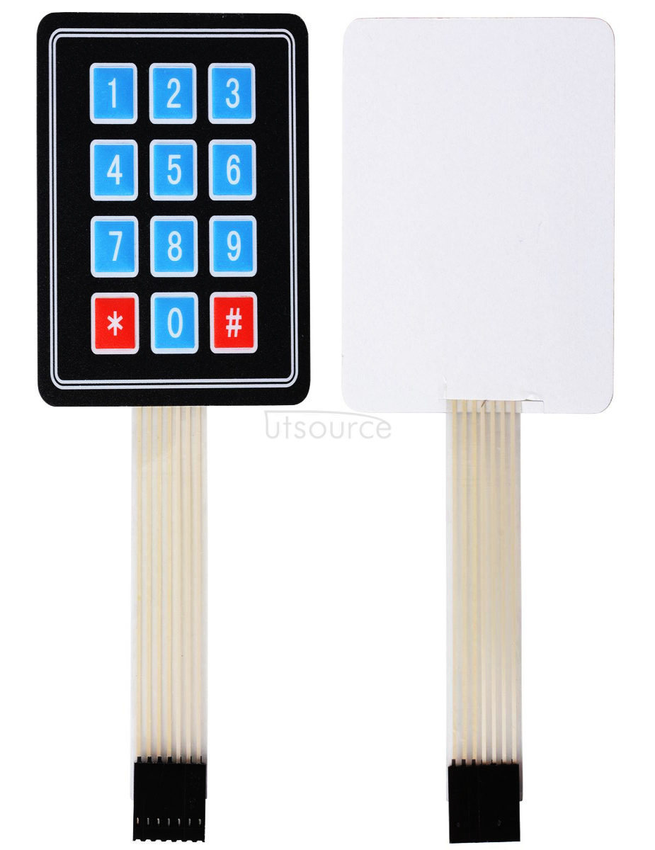 3*4 matrix keypad/3*4 matrix membrane switch/membrane button/control panel/single-chip expansion keypad 