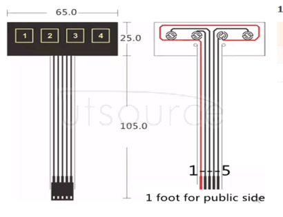 1 row 4 key membrane switch/matrix keyboard/film/control panel/SCM extended keyboard 